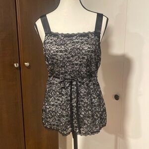 Black & Silver Lace Camisole